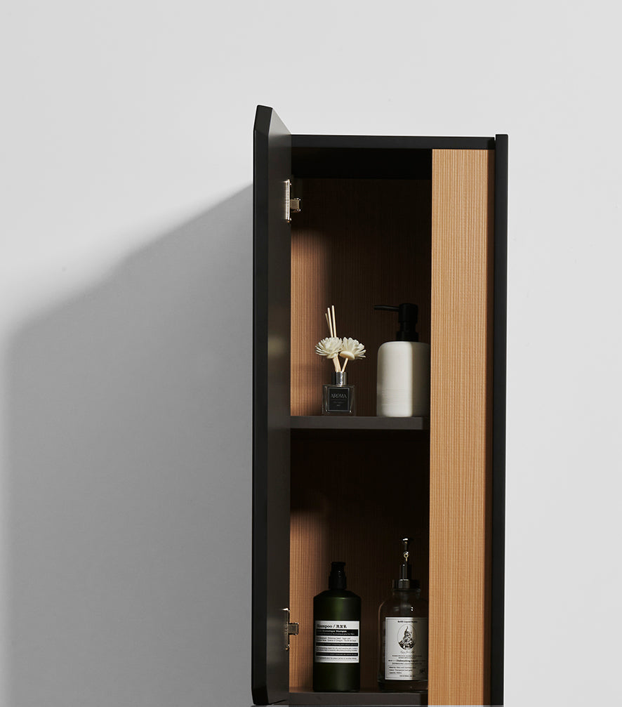 Meuble latéral Elite — Noir mat et chêne naturel