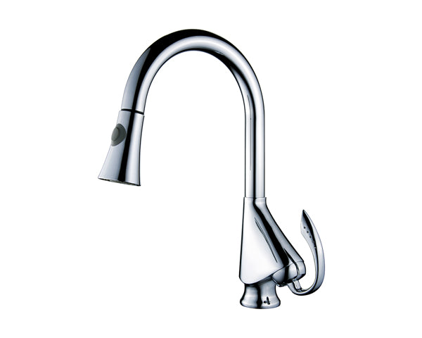 Single Pull Down Robinet de cuisine in Polished Chrome