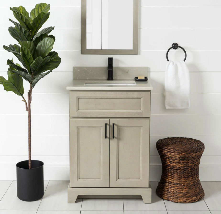 Beige freestanding vanity