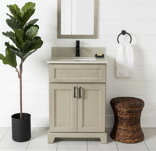 Beige freestanding vanity