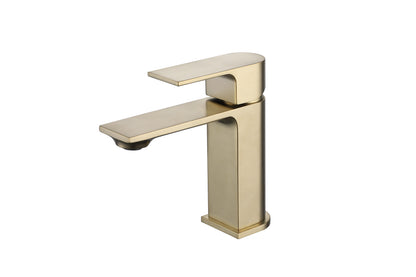 Robinet de salle de bains avec tirette simple Or/chrome