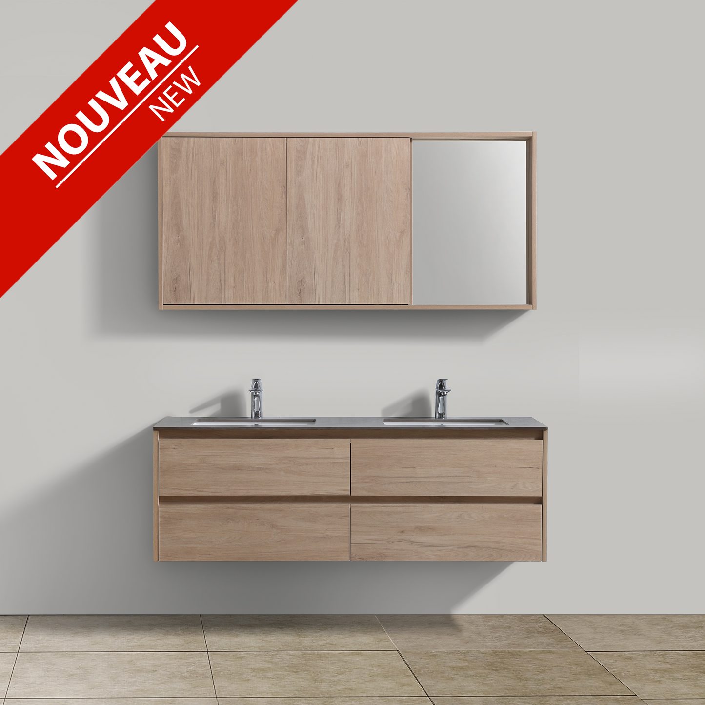 Happy (Wally) 60" AVEC miroir pharmacie