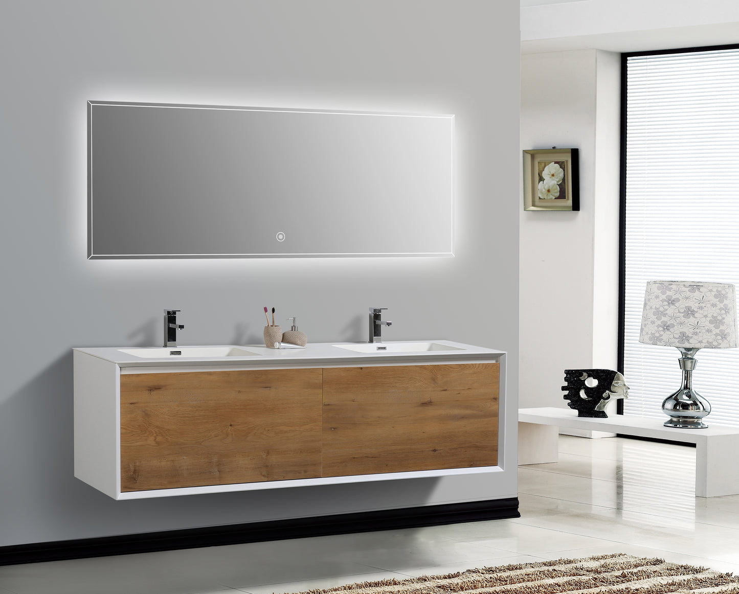 Flores 75" - Matte Blanc + F.Chêne