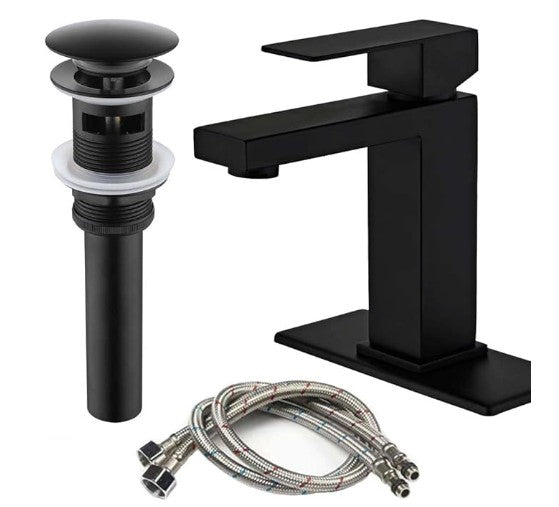 Robinet de vanité noir Brooke avec pop-up