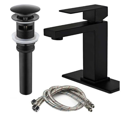 Robinet de vanité noir Brooke avec pop-up
