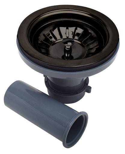 Deep 23-inch single bowl black stainless steel sink 