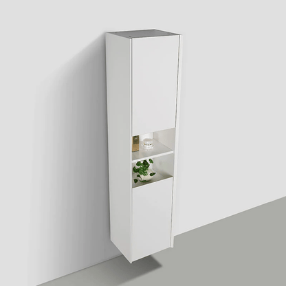 Evos Boutiques 16 in high gloss white side cabinet unit looking down