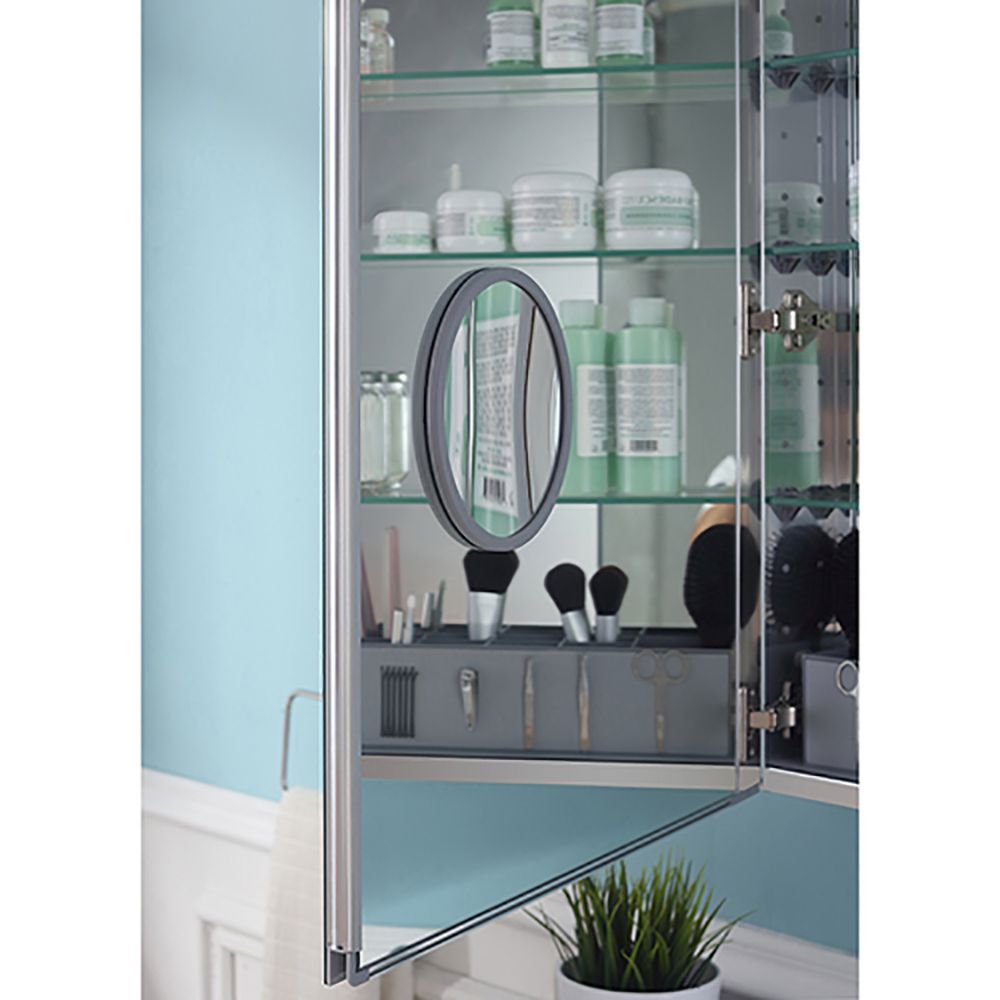 Evos Boutiques 24 in bathroom medicine cabinet close up view