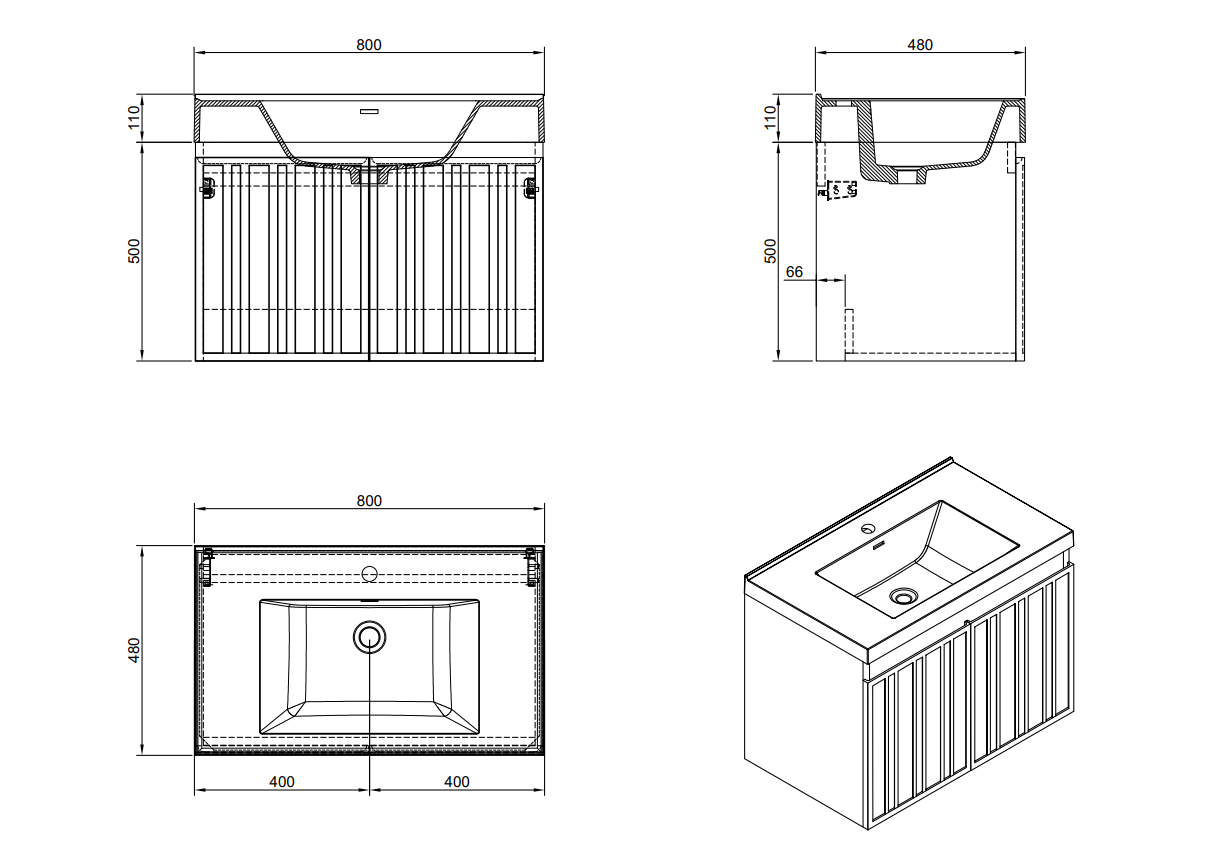 Evos Boutiques 32 in modern trend vanity diagram