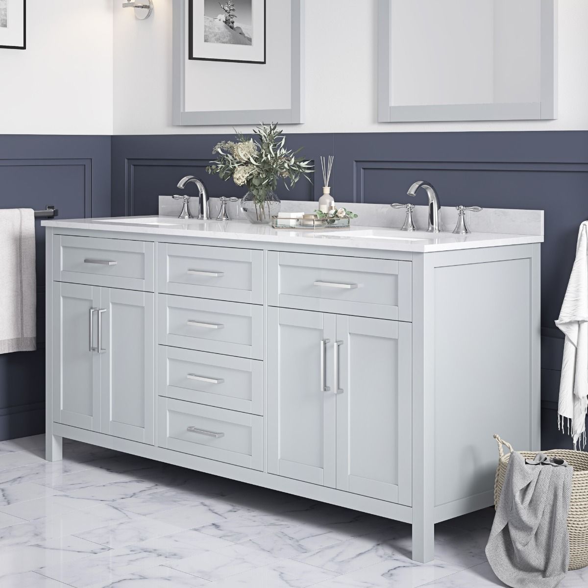 Evos Boutiques 72 en vanité grise  vue de côté