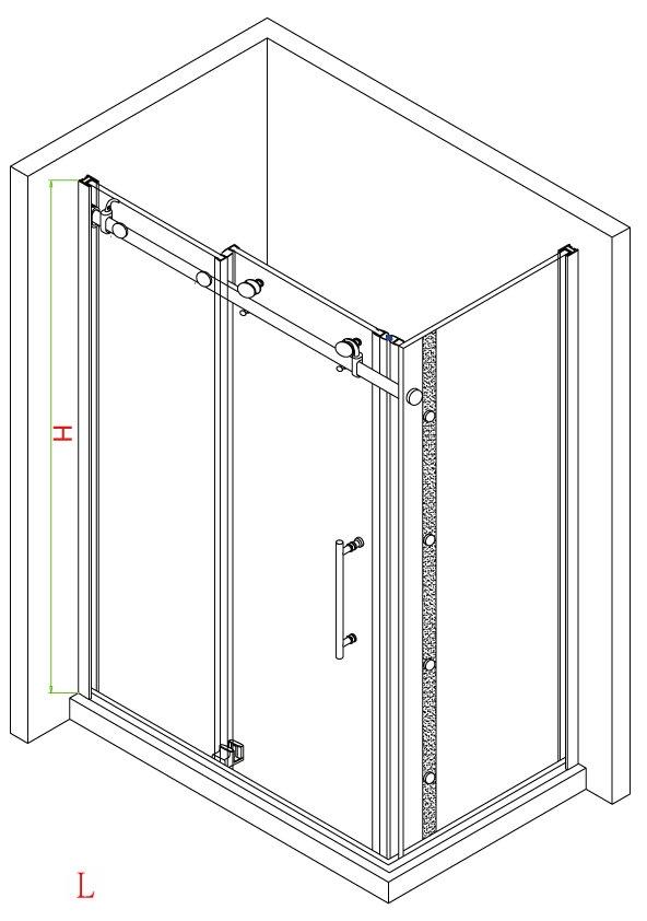Evos Boutiques Black shower Panneau latéral de douche 36 x 79 in diagram