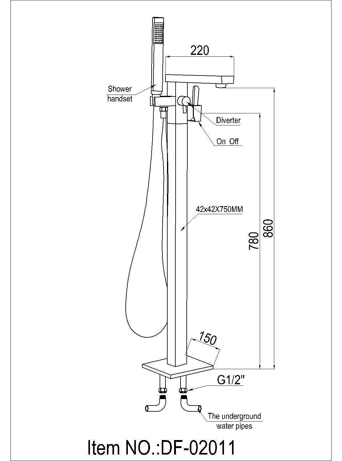 Evos Boutiques Bain autoportant faucet  diagram