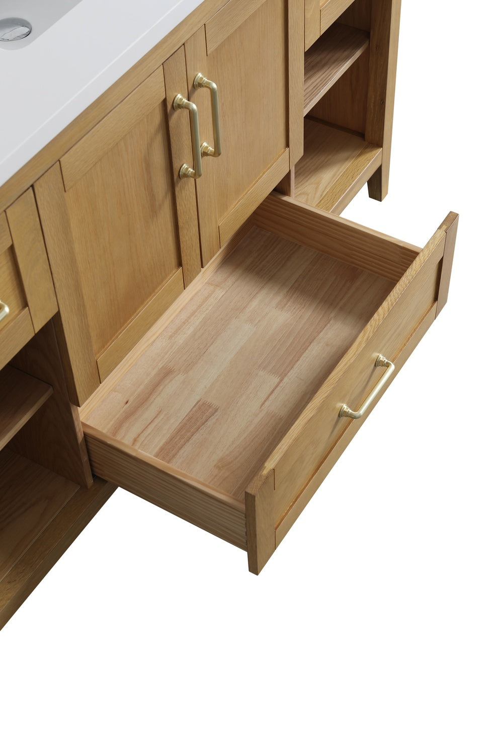 Evos Brand Vanité Sogno 60" tiroirs bas ouvert