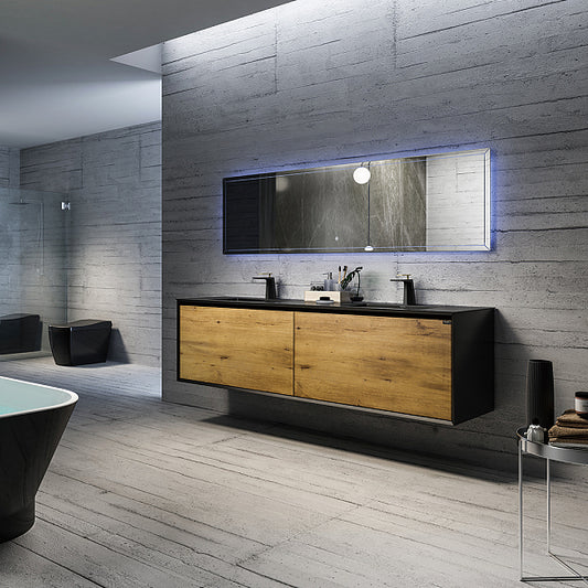 Flores 75'' - Noir Mat + F.Chêne