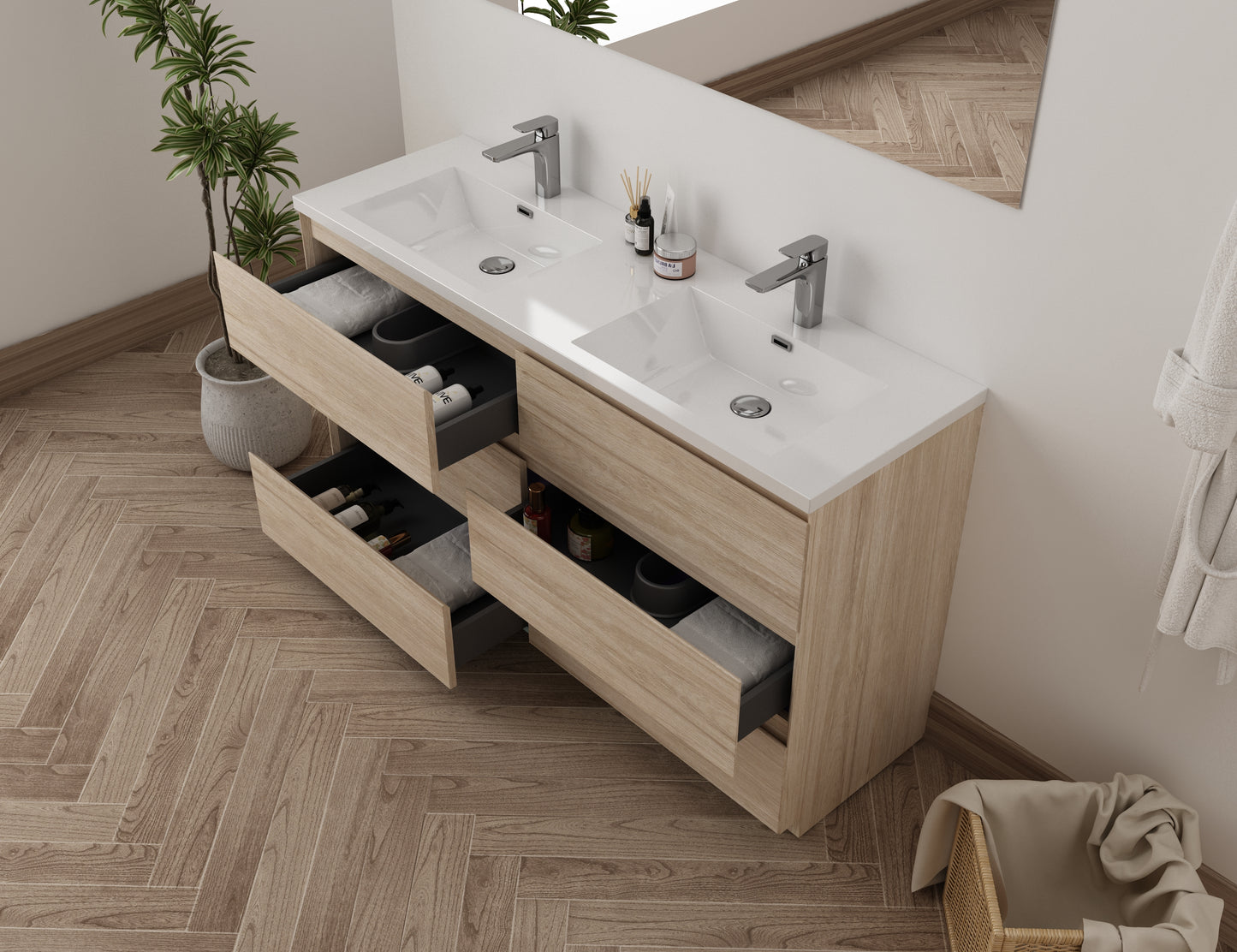 Mitag 60" Chêne Pâle/Noyer