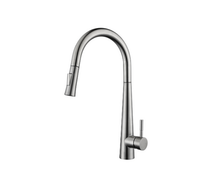 Robinet de cuisine à capteur tactile avec tirette nickel brosse