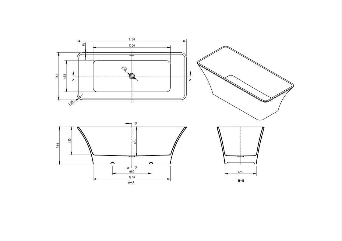Baignoire Sam 60 po