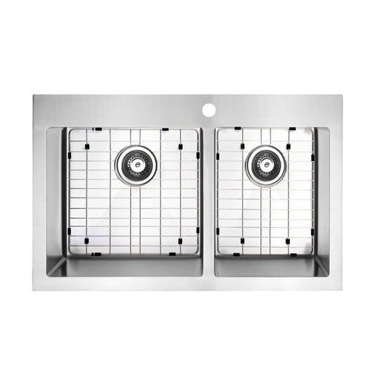 Évier de cuisine à double cuve en acier inoxydable 27x20 po (60/40)