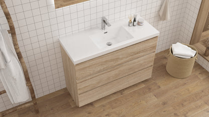 mitag 48" chene pale 3 tiroirs vanite autoportante 