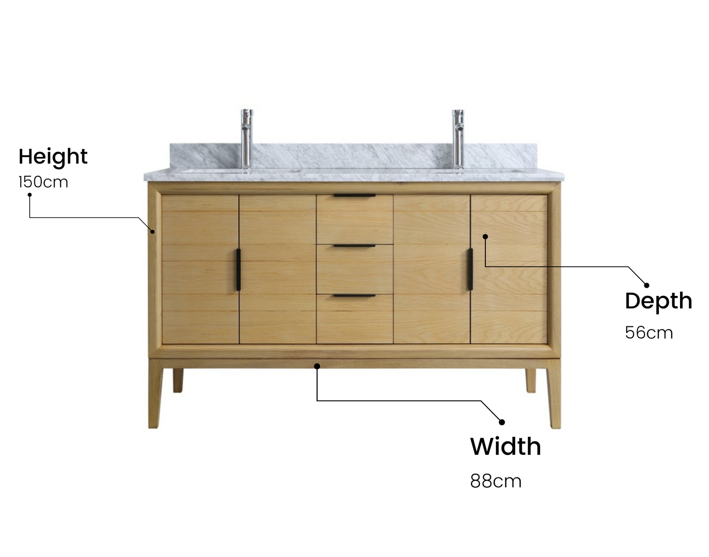 vanite magnific 60 details quatre placards trois tiroirs 