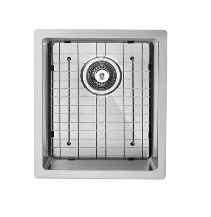 Évier de cuisine simple en acier inoxydable de 16 po